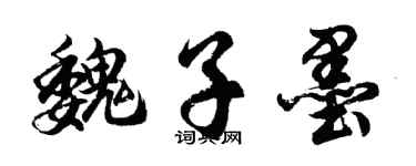 胡問遂魏子墨行書個性簽名怎么寫