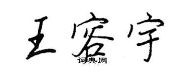 王正良王容宇行書個性簽名怎么寫