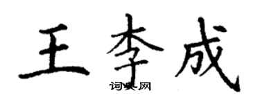 丁謙王李成楷書個性簽名怎么寫
