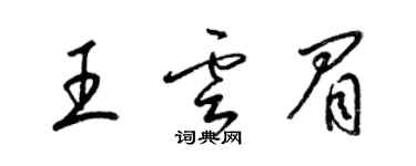 梁錦英王雲眉草書個性簽名怎么寫