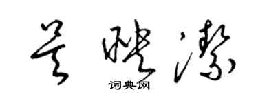 梁錦英吳映潔草書個性簽名怎么寫