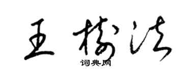 梁錦英王樹法草書個性簽名怎么寫