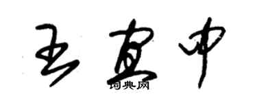 朱錫榮王宜中草書個性簽名怎么寫