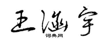 曾慶福王涵宇草書個性簽名怎么寫