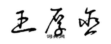 曾慶福王厚含草書個性簽名怎么寫