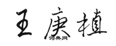 駱恆光王庚植行書個性簽名怎么寫
