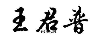 胡問遂王君普行書個性簽名怎么寫