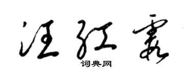 梁錦英汪紅霞草書個性簽名怎么寫