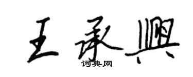 王正良王承興行書個性簽名怎么寫