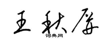 梁錦英王秋屏草書個性簽名怎么寫