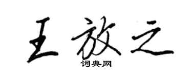 王正良王放之行書個性簽名怎么寫