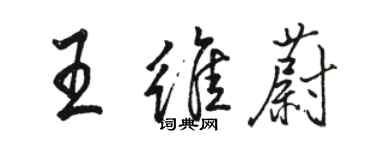 駱恆光王維蔚行書個性簽名怎么寫