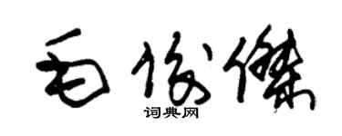 朱錫榮毛俊傑草書個性簽名怎么寫