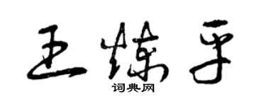 曾慶福王煉平草書個性簽名怎么寫