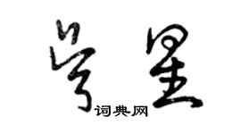 曾慶福吳星草書個性簽名怎么寫