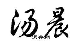 胡問遂湯晨行書個性簽名怎么寫