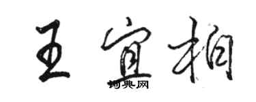 駱恆光王宜柏行書個性簽名怎么寫