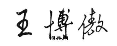 駱恆光王博傲行書個性簽名怎么寫