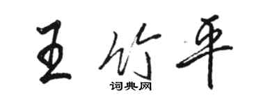 駱恆光王竹平行書個性簽名怎么寫