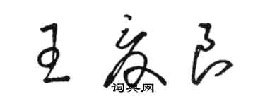 駱恆光王夏良草書個性簽名怎么寫