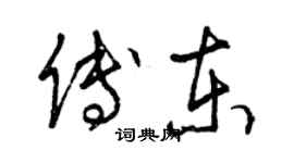 曾慶福傅東草書個性簽名怎么寫