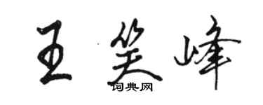 駱恆光王笑峰行書個性簽名怎么寫