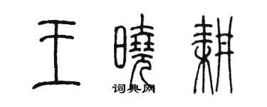 陳墨王曉耕篆書個性簽名怎么寫