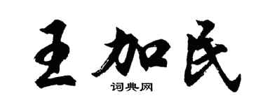 胡問遂王加民行書個性簽名怎么寫