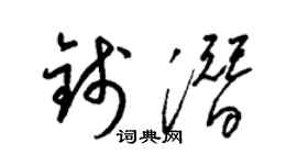 梁錦英錢潛草書個性簽名怎么寫