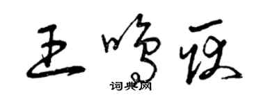 曾慶福王鳴耿草書個性簽名怎么寫