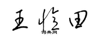 梁錦英王憶田草書個性簽名怎么寫