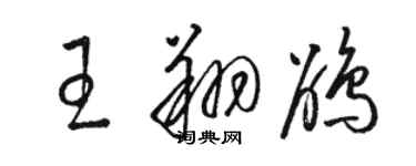 駱恆光王翔鵑草書個性簽名怎么寫