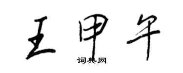 王正良王甲午行書個性簽名怎么寫