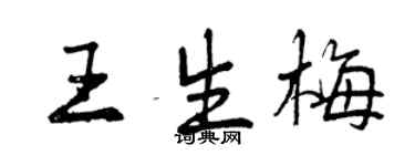 曾慶福王生梅行書個性簽名怎么寫