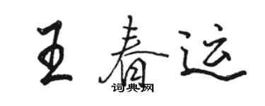 駱恆光王春運行書個性簽名怎么寫