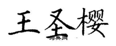 丁謙王聖櫻楷書個性簽名怎么寫