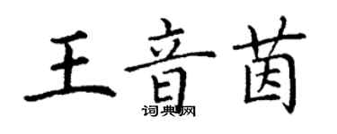 丁謙王音茵楷書個性簽名怎么寫