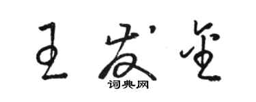 駱恆光王發金草書個性簽名怎么寫