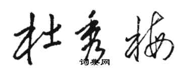駱恆光杜秀梅草書個性簽名怎么寫