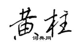 王正良黃柱行書個性簽名怎么寫