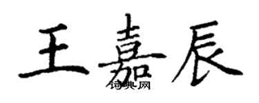 丁謙王嘉辰楷書個性簽名怎么寫