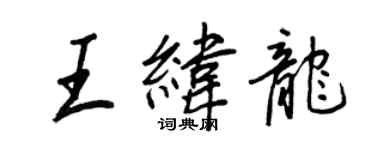 王正良王緯龍行書個性簽名怎么寫