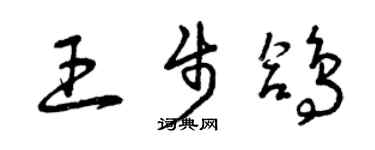 曾慶福王步鴿草書個性簽名怎么寫