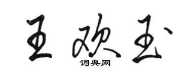 駱恆光王歡玉行書個性簽名怎么寫