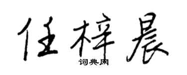 王正良任梓晨行書個性簽名怎么寫