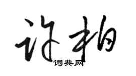 駱恆光許柏草書個性簽名怎么寫