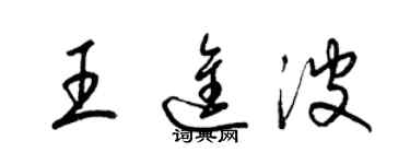 梁錦英王進波草書個性簽名怎么寫