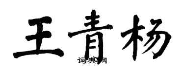 翁闓運王青楊楷書個性簽名怎么寫