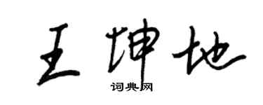 王正良王坤地行書個性簽名怎么寫