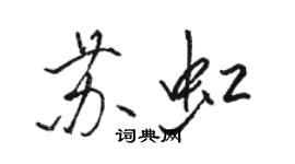 駱恆光蘇虹行書個性簽名怎么寫